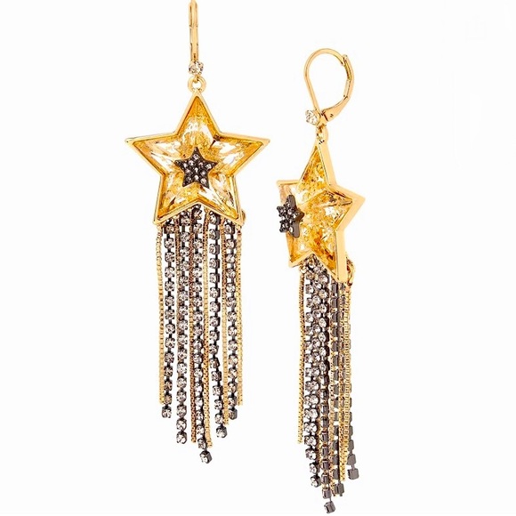 Betsey Johnson Jewelry - NWT $58 Betsey Johnson Celestial Fringe Chandelier Earrings